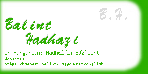 balint hadhazi business card